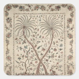 Bedspread with Palm Tree Motifs Square Sticker