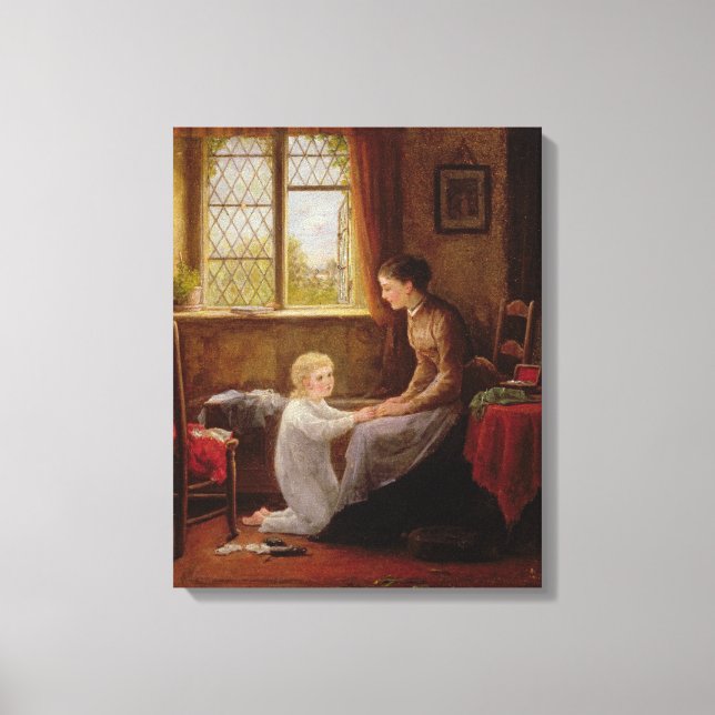 Bedtime, 1890 (oil on panel) canvas print (Front)