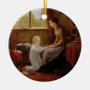 Bedtime, 1890 (oil on panel) ceramic tree decoration