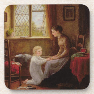 Bedtime, 1890 (oil on panel) coaster