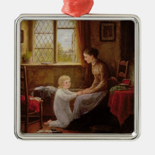 Bedtime, 1890 (oil on panel) metal tree decoration