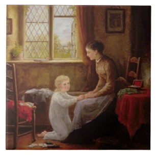 Bedtime, 1890 (oil on panel) tile