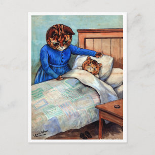 Bedtime by Louis Wain Postcard