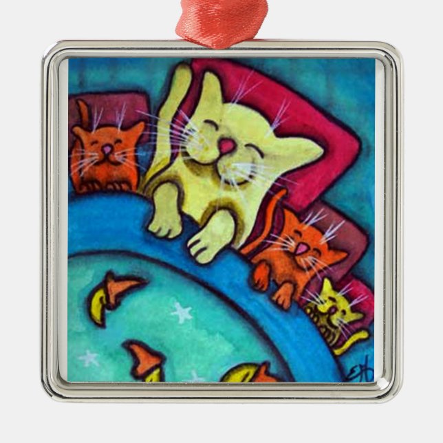 Bedtime Cats Friendship Ornament (Front)