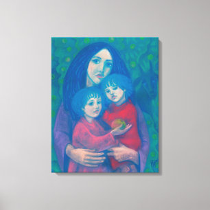 Bedtime fairytale, mother& kids art mothers day canvas print