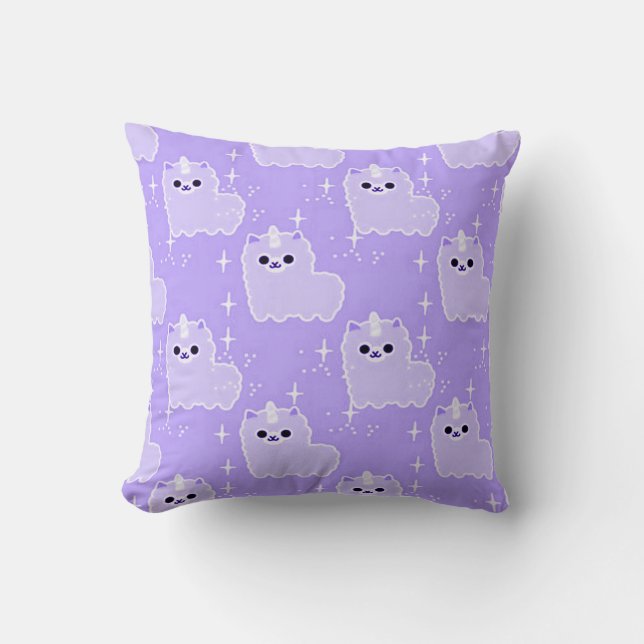 Bedtime Fluffy Fantasy Unicorn Sparkles Cushion (Front)