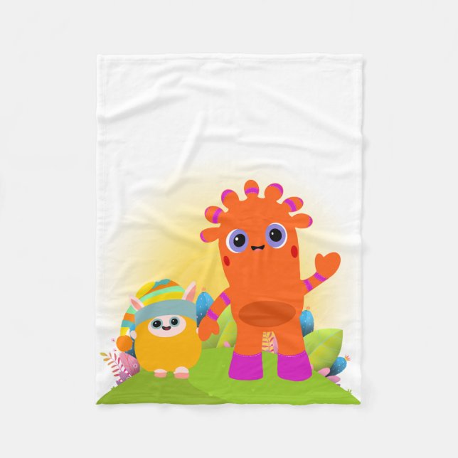 Bedtime Friends Fleece Blanket – Cute Nursery Char (Front)