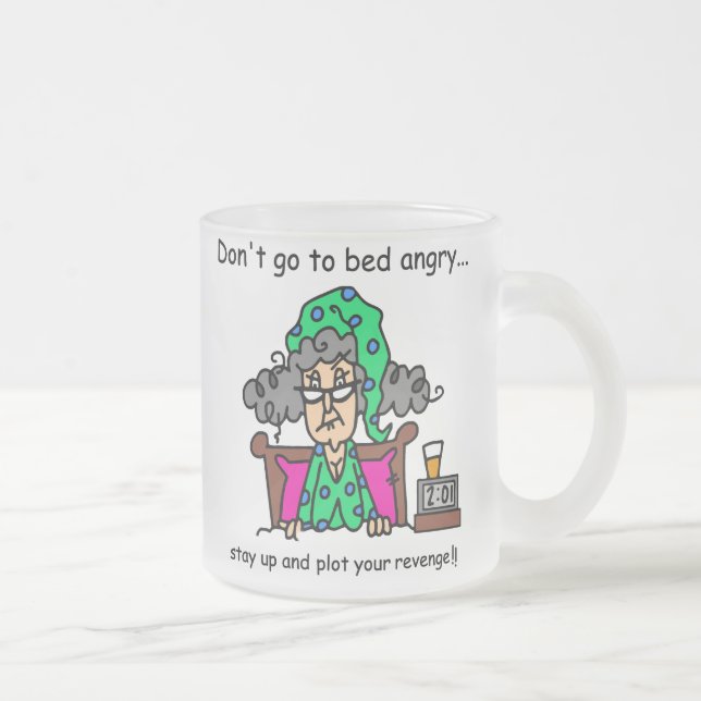 Bedtime Humour Frosted Glass Coffee Mug (Right)