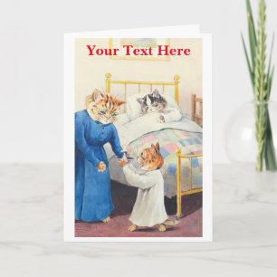 Bedtime - Louis Wain Thank You Card