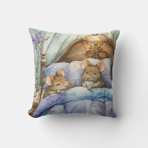 Bedtime Mice Throw Pillow