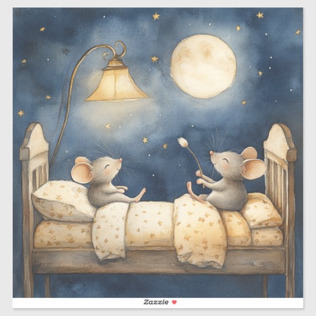 Bedtime Mice Vinyl Sticker (Sheet)