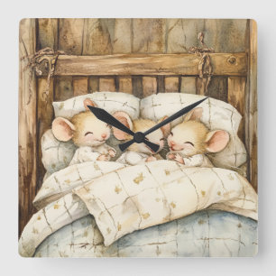 Bedtime Mice Wall Clock