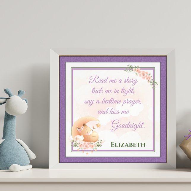 Bedtime Poem for Kids Room Customisable Text Photo Print (Creator Uploaded)