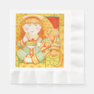 BEDTIME SNACK Coined Luncheon Paper Napkins