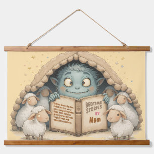 Bedtime Stories by Mom Cute Monster Baby Blanket Hanging Tapestry