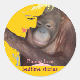 Bedtime Stories for Baby Classic Round Sticker