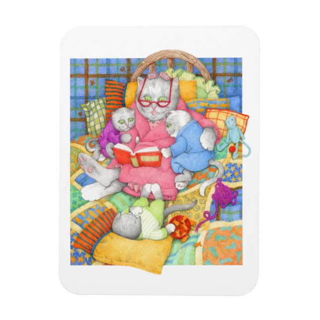 BEDTIME STORY 3x4 Flexible Magnet - White (Vertical)
