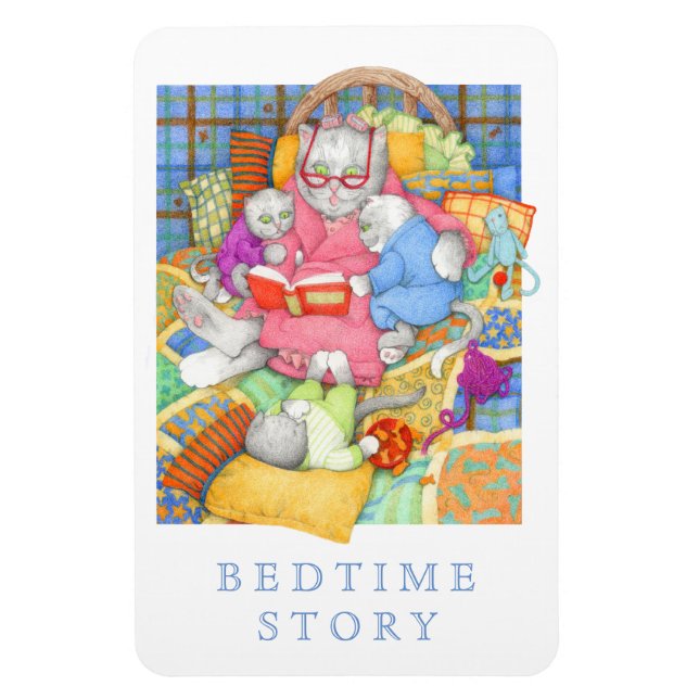 BEDTIME STORY 4x6 Flexible Magnet - White (Vertical)