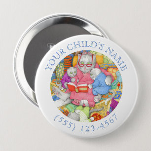 BEDTIME STORY Child ID Button - White