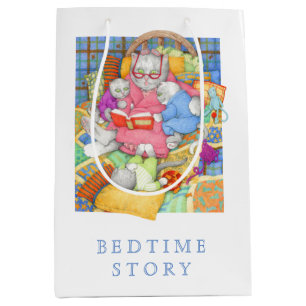 BEDTIME STORY Medium Gift Bag - White