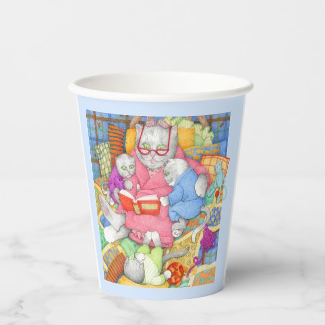 BEDTIME STORY Paper Cups - Blue (Front)