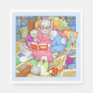 BEDTIME STORY Standard Lunch Paper Napkins - Blue