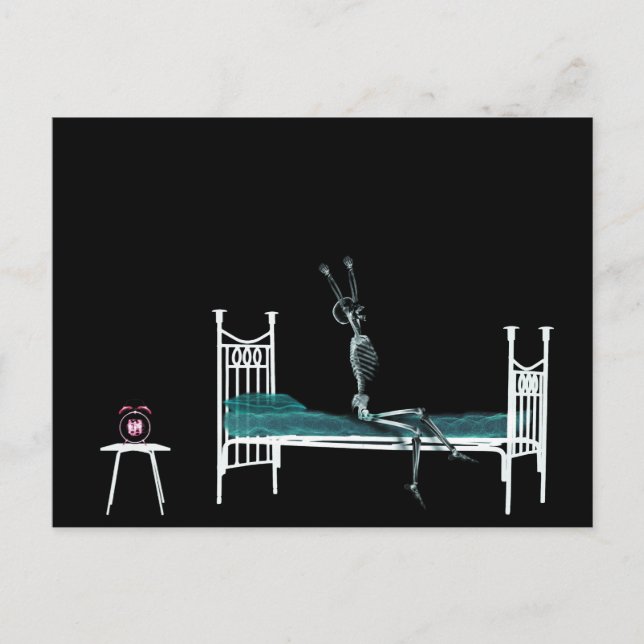 Bedtime X-Ray Skeleton Original Postcard (Front)