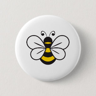 Bee 6 Cm Round Badge