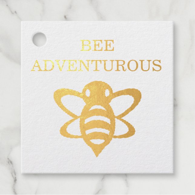 Bee Adventurous Foil Favour Tags (Front)