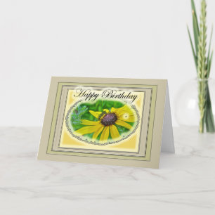 Bee and Black Eyed Susan Happy Birthday Card