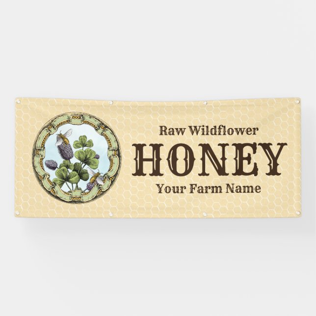 Bee and Clover Honey Business Banner (Horizontal)