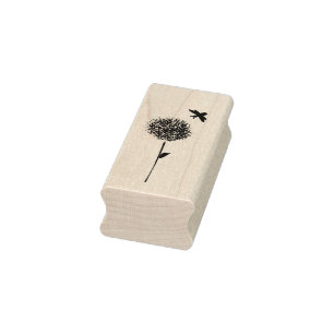 Bee and Dandelion Rubber Stamp