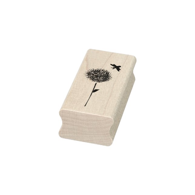 Bee and Dandelion Rubber Stamp (Stamp)