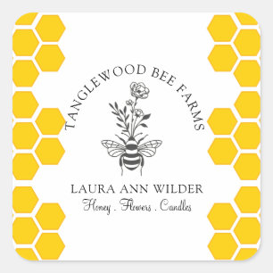 Bee And Floral Honey Product Label