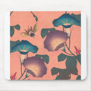 Bee and Flower Japanese Asian Art Mouse Mat