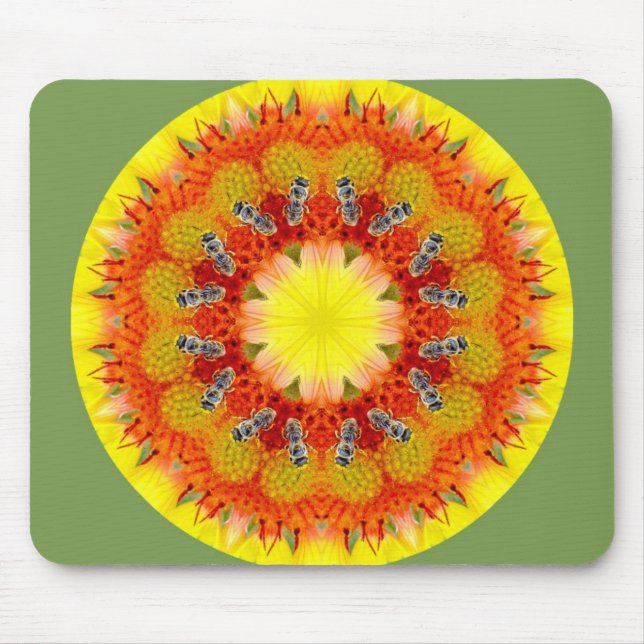 Bee and Flower Mouse Mat (Front)