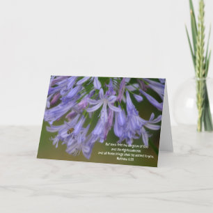 Bee and Flowers Bible Verse Note Card