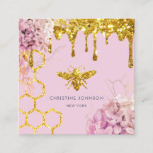 bee and flowers Business Card