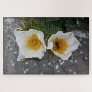 Bee and flowers in spring jigsaw puzzle