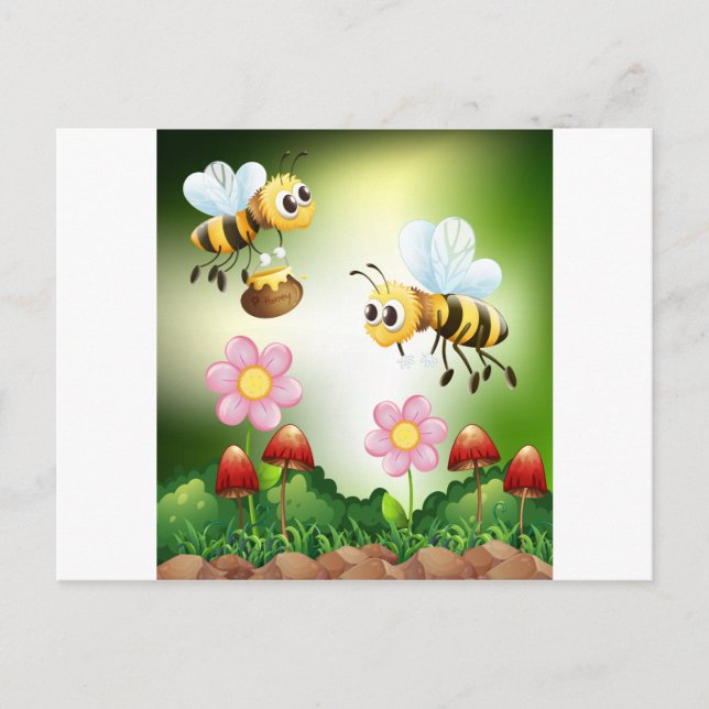 Bee and honey postcard (Front)