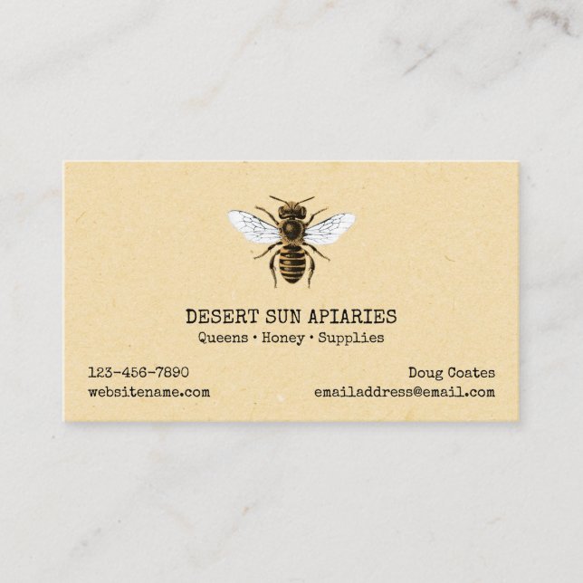 Bee and Honeycomb Business Card (Front)