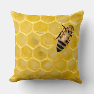 bee and honeycomb cushion