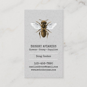 Bee and Honeycomb Grey Business Card