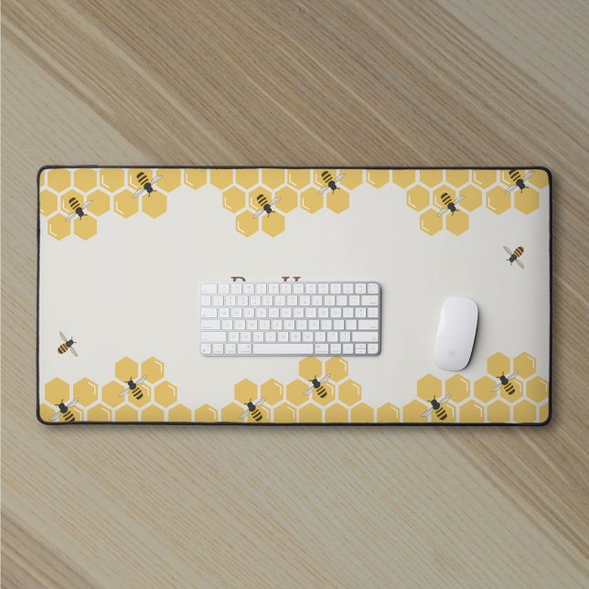 Bee and Honeycomb Pattern Desk Mat (Bee and Honeycomb Pattern Desk Mat)