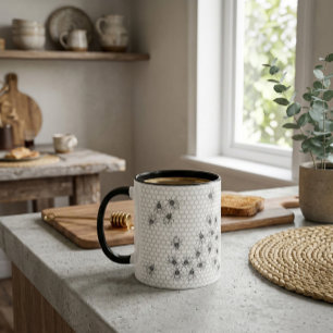 Bee and Honeycomb Pattern Mug