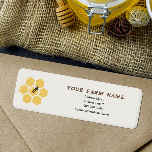 Bee and Honeycomb Return Address Label (Bee and Honeycomb Return Address Label)
