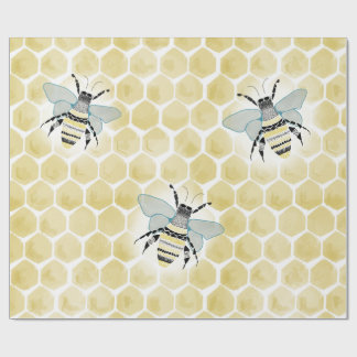 Bee and Honeycomb Wrapping Paper