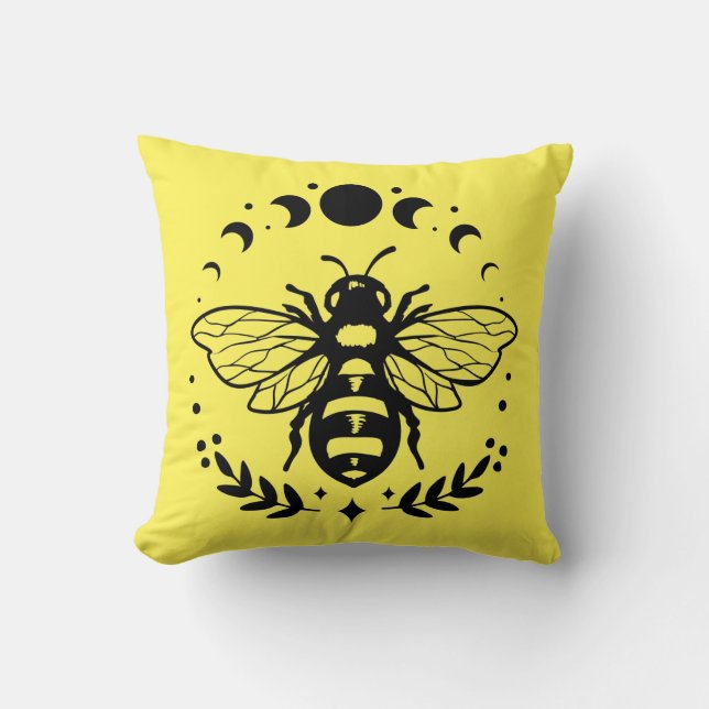 Bee And Moon Phases Cushion (Front)