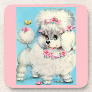 bee and poodle puppy coaster