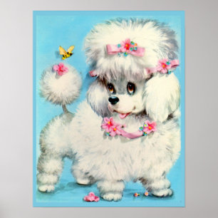 bee and poodle puppy poster
